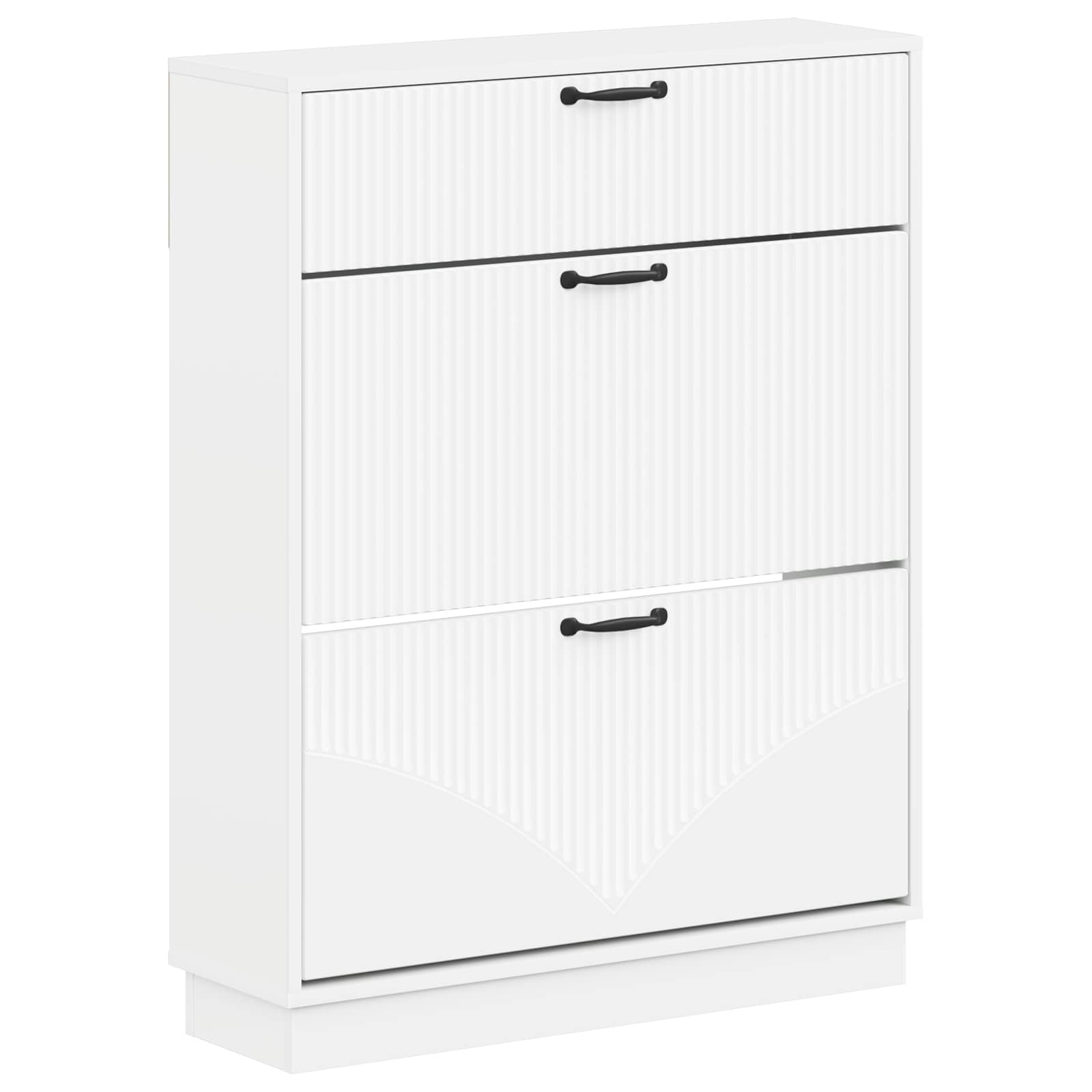 vidaXL Shoe Cabinet HOORN 78 x 24 x 100 cm Engineered Wood White 2