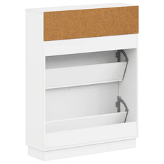 vidaXL Shoe Cabinet HOORN 78 x 24 x 100 cm Engineered Wood White 6