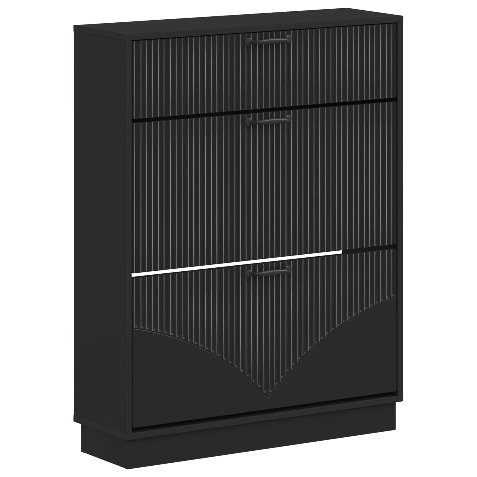 vidaXL Shoe Cabinet HOORN 78 x 24 x 100 cm Engineered Wood Black 2
