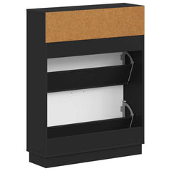 vidaXL Shoe Cabinet HOORN 78 x 24 x 100 cm Engineered Wood Black 6
