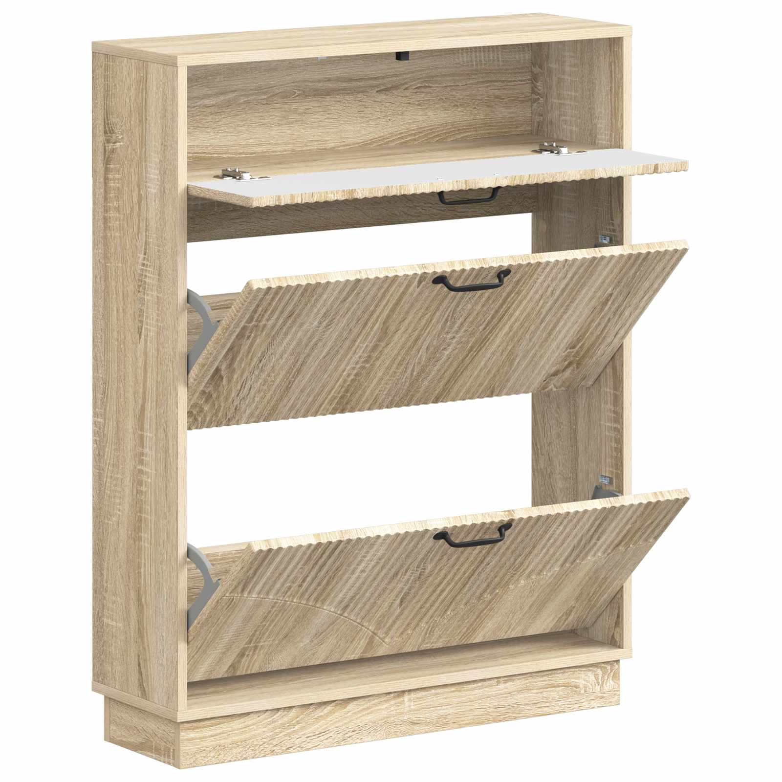 vidaXL Shoe Cabinet HOORN 78 x 24 x 100 cm Engineered Wood Sonoma Oak 3