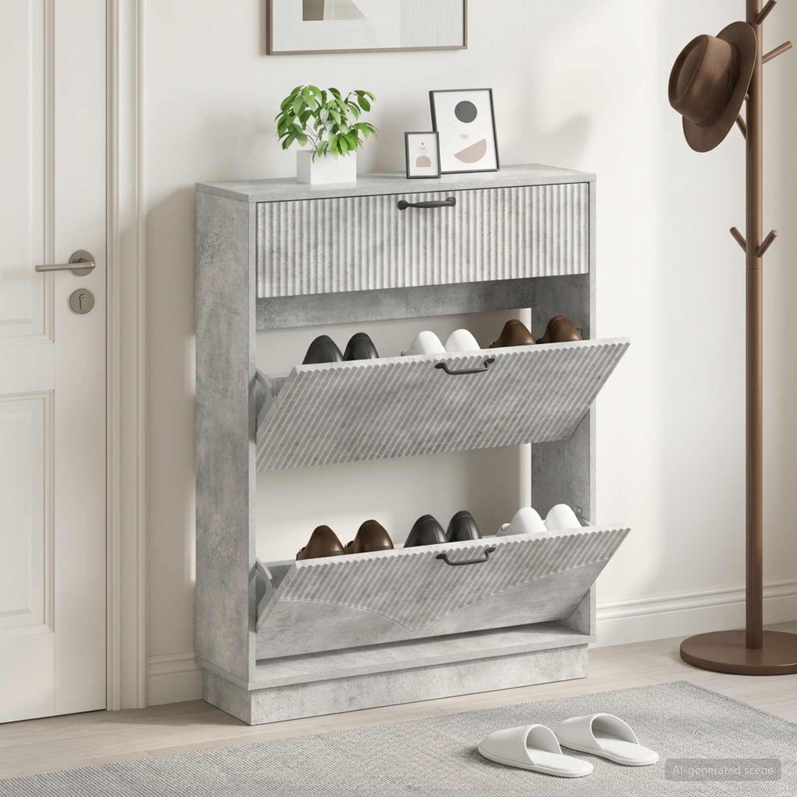 vidaXL Shoe Cabinet HOORN 78 x 24 x 100 cm Engineered Wood 1