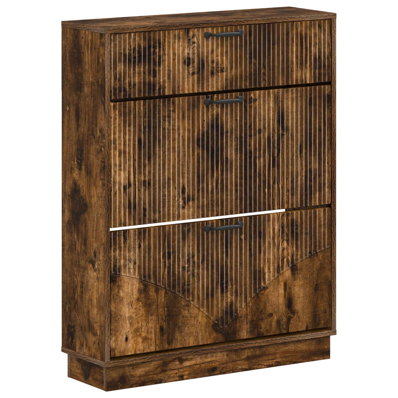 vidaXL Shoe Cabinet HOORN 78 x 24 x 100 cm Engineered Wood Smoked Oak 2