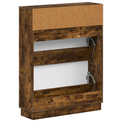 vidaXL Shoe Cabinet HOORN 78 x 24 x 100 cm Engineered Wood Smoked Oak 6