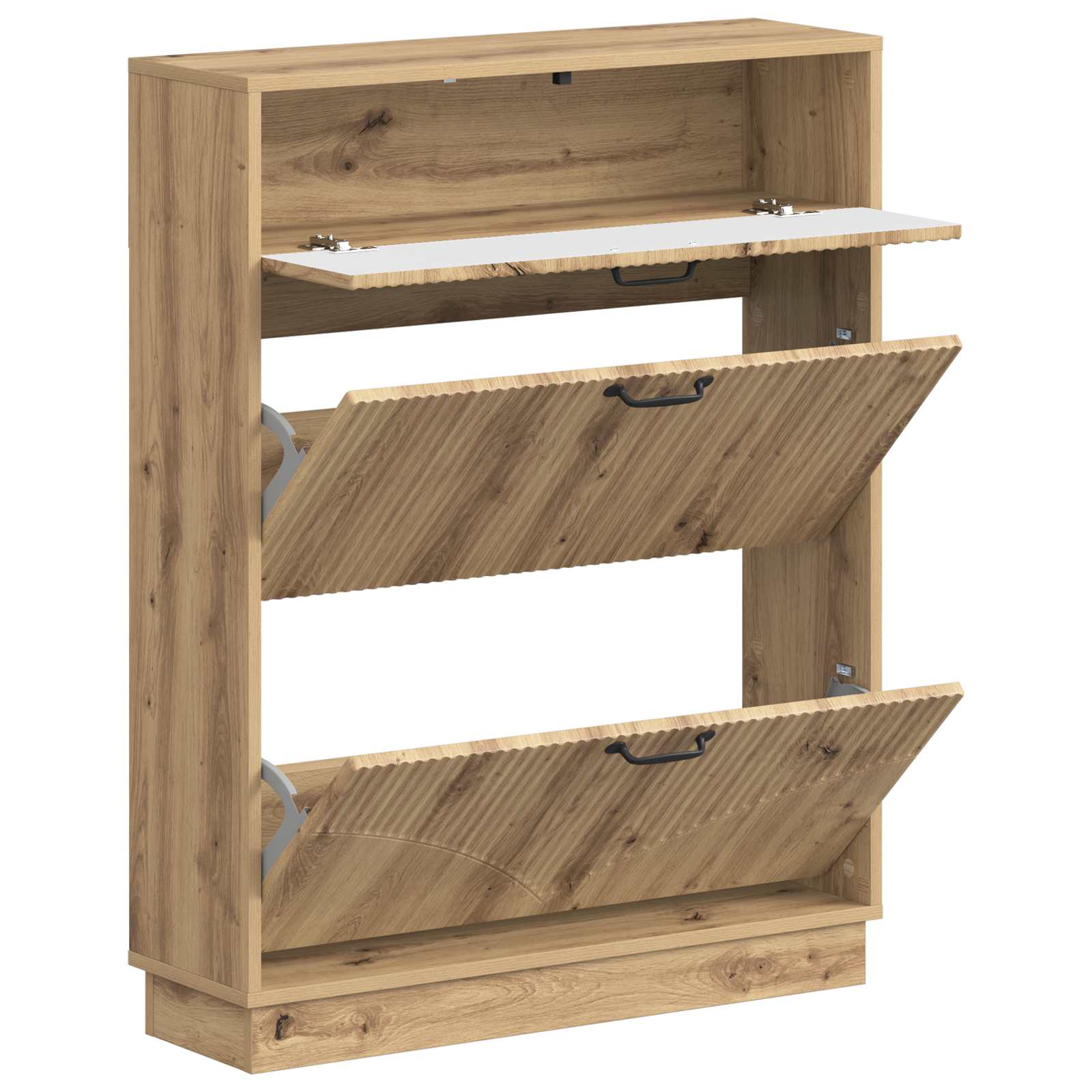 vidaXL Shoe Cabinet HOORN 78 x 24 x 100 cm Engineered Wood Artisan Oak 3