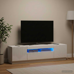 LED TV Cabinet Engineered Wood White