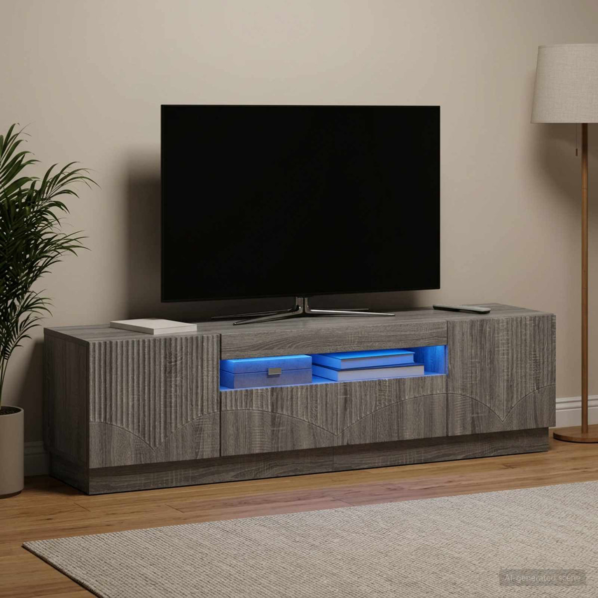 LED TV Cabinet Engineered Wood Grey sonoma