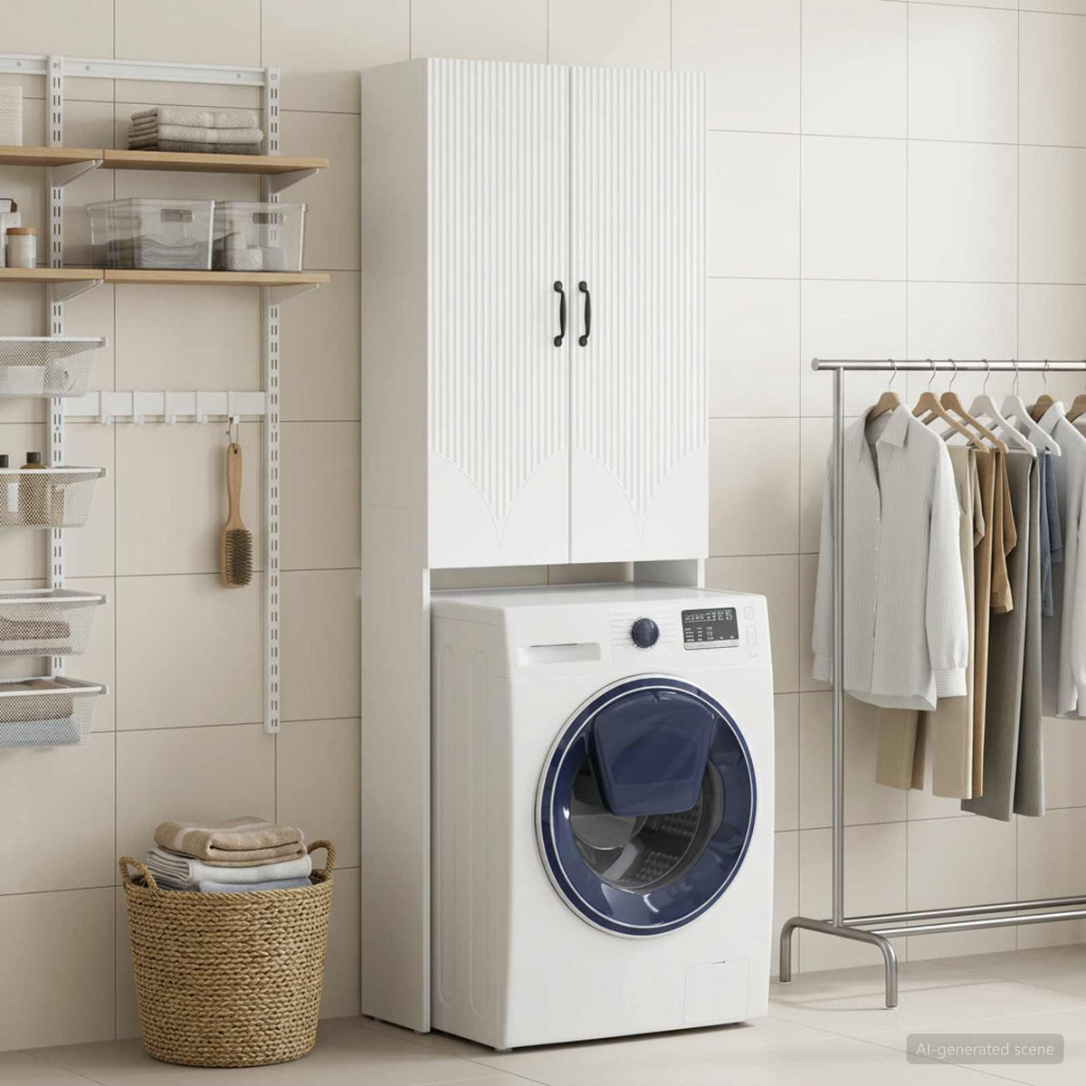 Toilet Cabinet HOORN 66 x 25.5 x 190 cm White