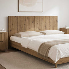 Wall-Mounted Headboard HOORN Engineered Wood Width 180 cm Artisan oak