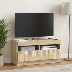 vidaXL LED TV Cabinet Sonoma Oak Engineered Wood 4