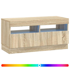 vidaXL LED TV Cabinet Sonoma Oak Engineered Wood 3
