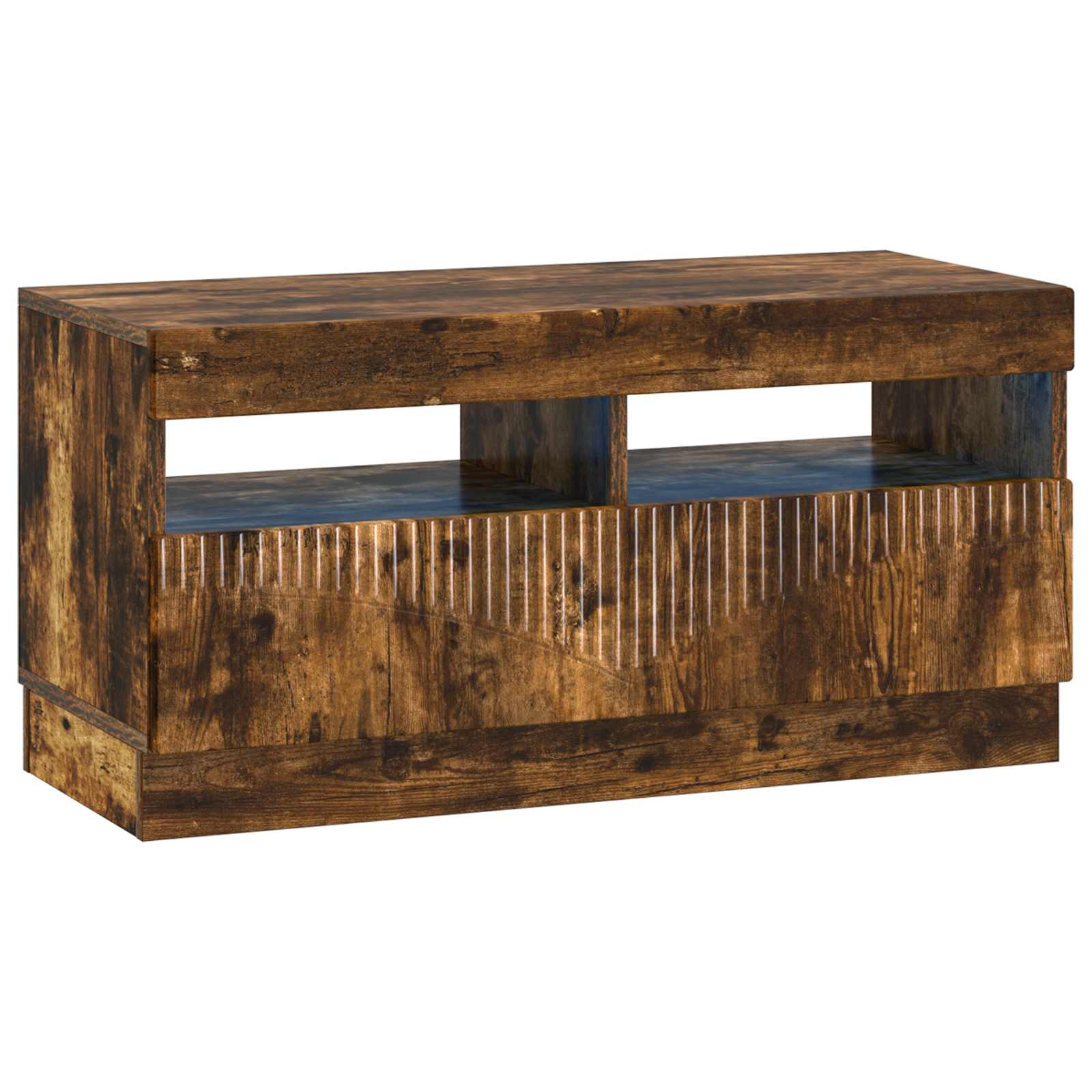 vidaXL LED TV Cabinet Smoked Oak Engineered Wood 2