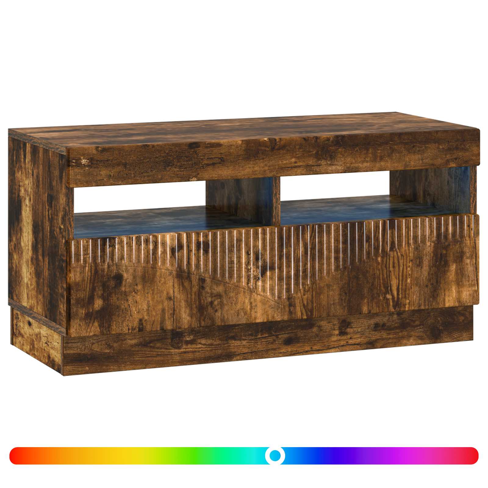 vidaXL LED TV Cabinet Smoked Oak Engineered Wood 3