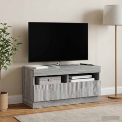 vidaXL LED TV Cabinet Grey Sonoma Engineered Wood 4