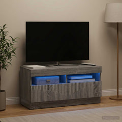 vidaXL LED TV Cabinet Grey Sonoma Engineered Wood 1