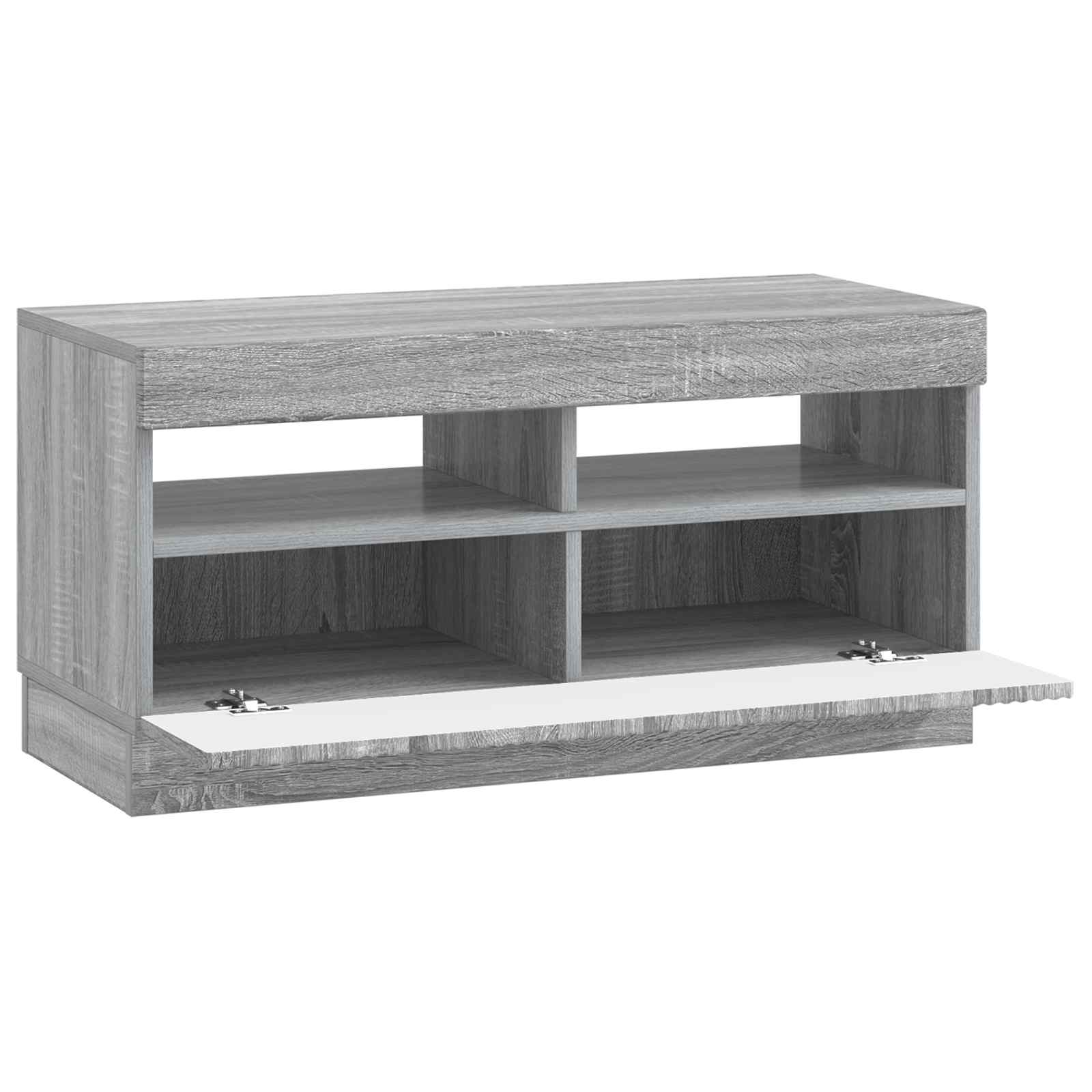 vidaXL LED TV Cabinet Grey Sonoma Engineered Wood 5