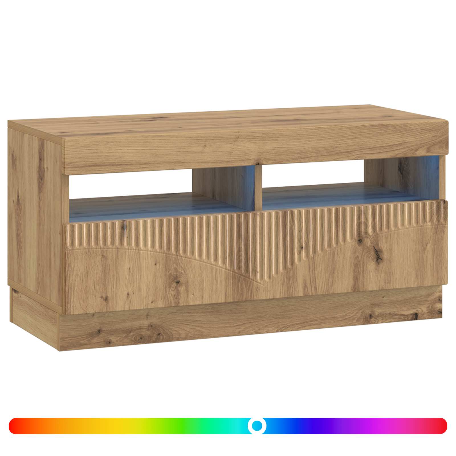 vidaXL LED TV Cabinet Artisan Oak Engineered Wood 3