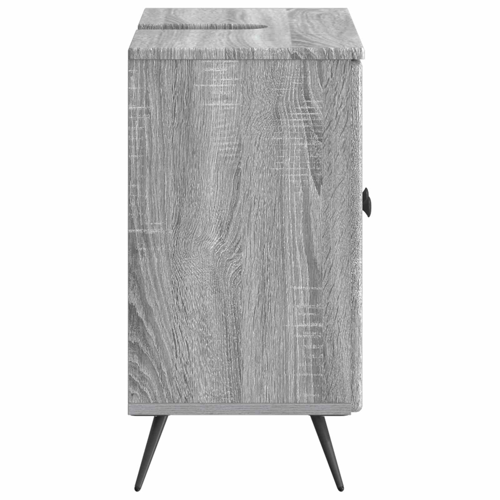 vidaXL Bathroom Sink Cabinet BREDA Grey Sonoma 59.5 x 31.5x 59 cm 5