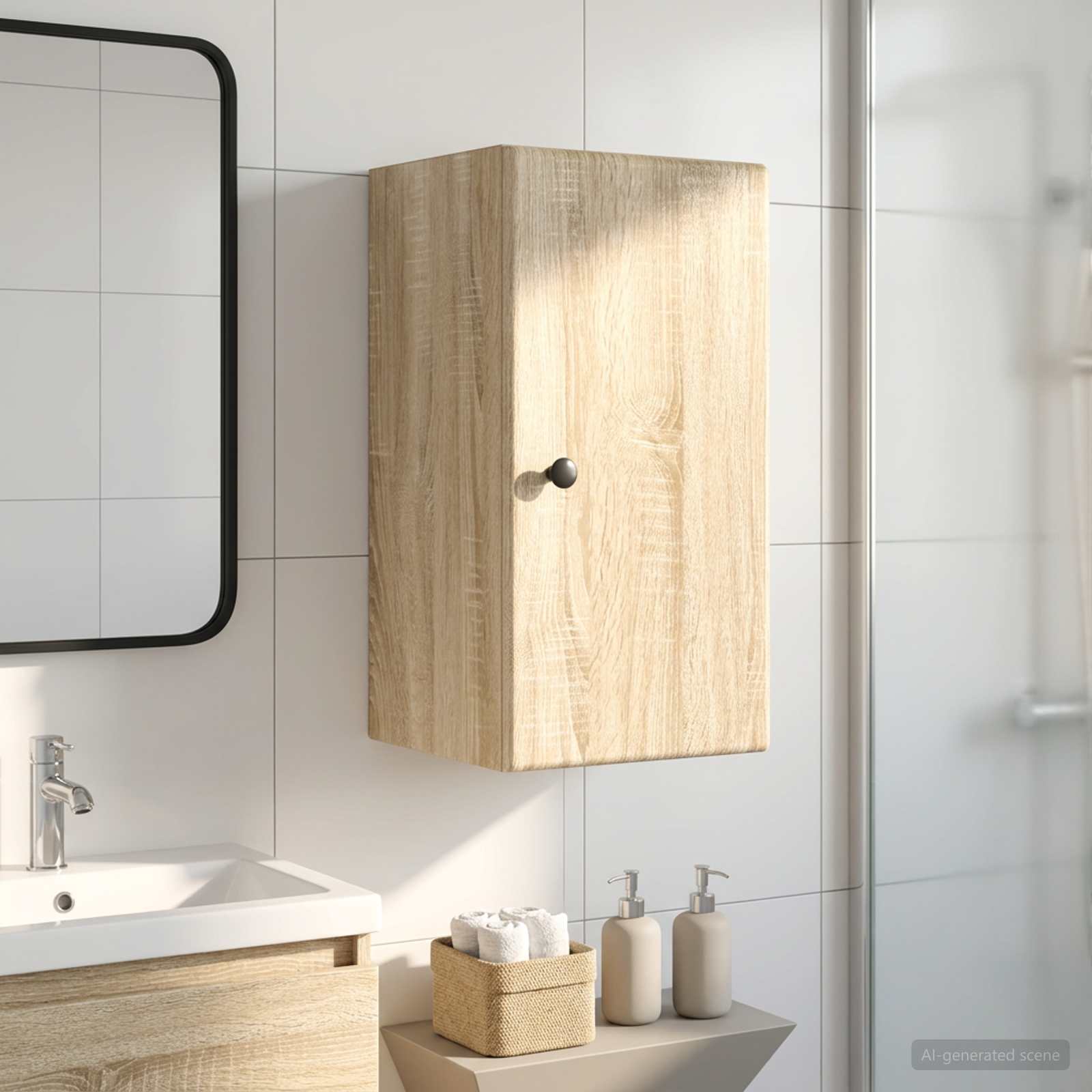 vidaXL Bathroom Wall Cabinet BREDA Sonoma Oak 30 x 31 x 59 cm 1