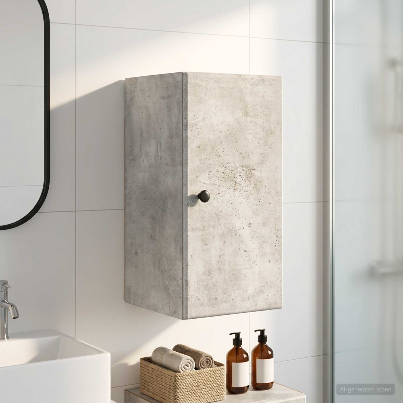 vidaXL Bathroom Wall Cabinet BREDA Concrete Grey 30 x 31 x 59 cm 1