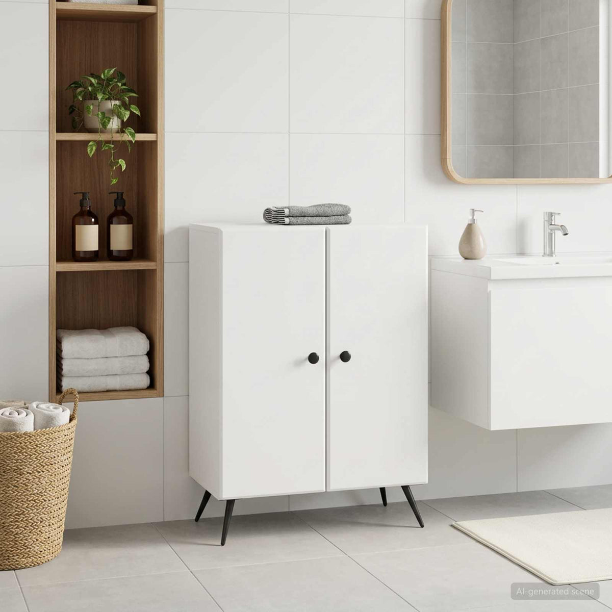 vidaXL Bathroom Storage Cainet BREDA 59.5 x 31 x 80 cm