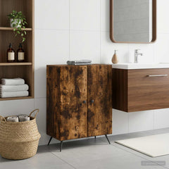 vidaXL Bathroom Storage Cainet BREDA Smoked Oak 59.5 x 31 x 80 cm 1