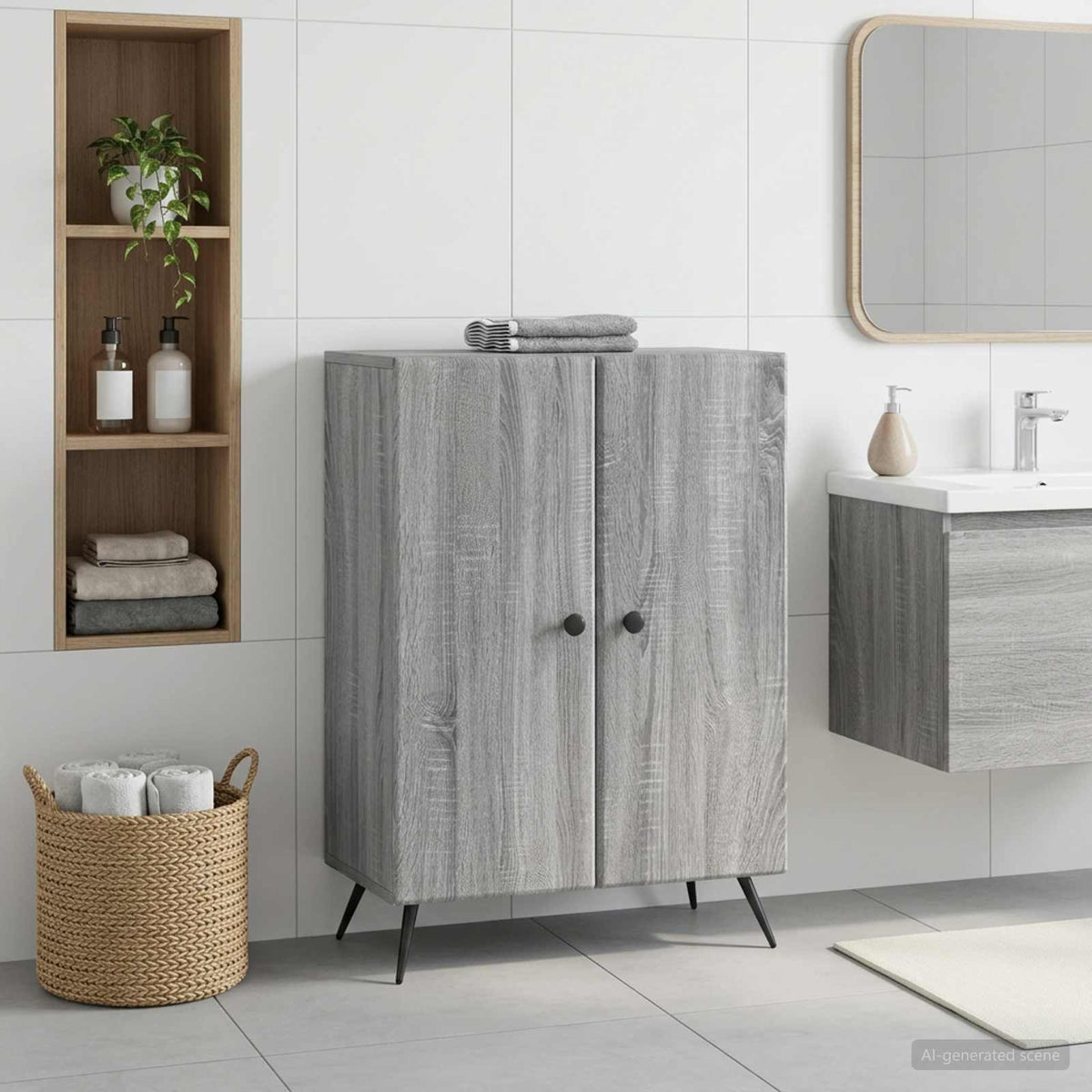 vidaXL Bathroom Storage Cainet BREDA 59.5 x 31 x 80 cm