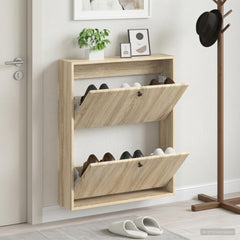 vidaXL Wall-Mounted Shoe Cabinet BREDA 71 x 17 x 86 cm Engineered Wood 1