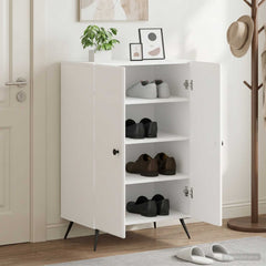 vidaXL Shoe Cabinet BREDA 59.5 x 39.5 x 90 cm Engineered Wood White 1