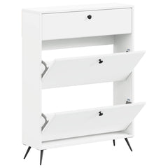 vidaXL Shoe Cabinet BREDA 78 x 24 x 103 cm Engineered Wood White 3