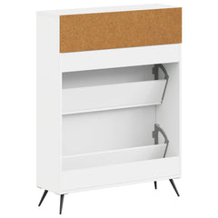 vidaXL Shoe Cabinet BREDA 78 x 24 x 103 cm Engineered Wood White 6