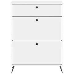 vidaXL Shoe Cabinet BREDA 78 x 24 x 103 cm Engineered Wood White 4