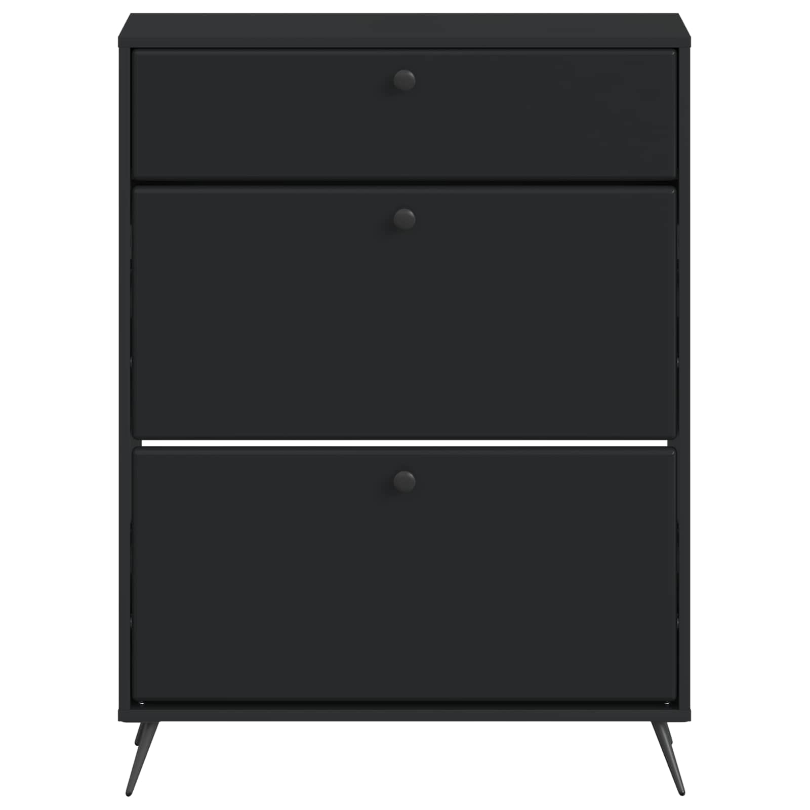 vidaXL Shoe Cabinet BREDA 78 x 24 x 103 cm Engineered Wood Black 4