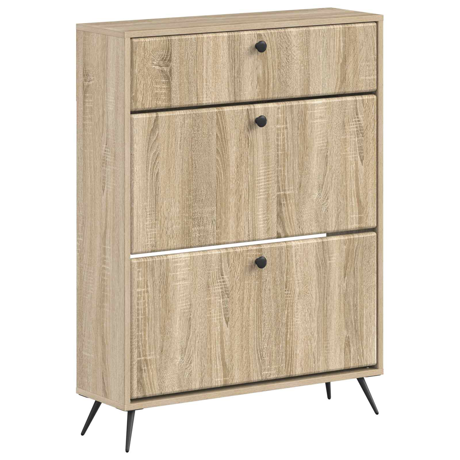 vidaXL Shoe Cabinet BREDA 78 x 24 x 103 cm Engineered Wood Sonoma Oak 2