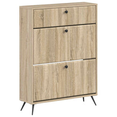 vidaXL Shoe Cabinet BREDA 78 x 24 x 103 cm Engineered Wood Sonoma Oak 2