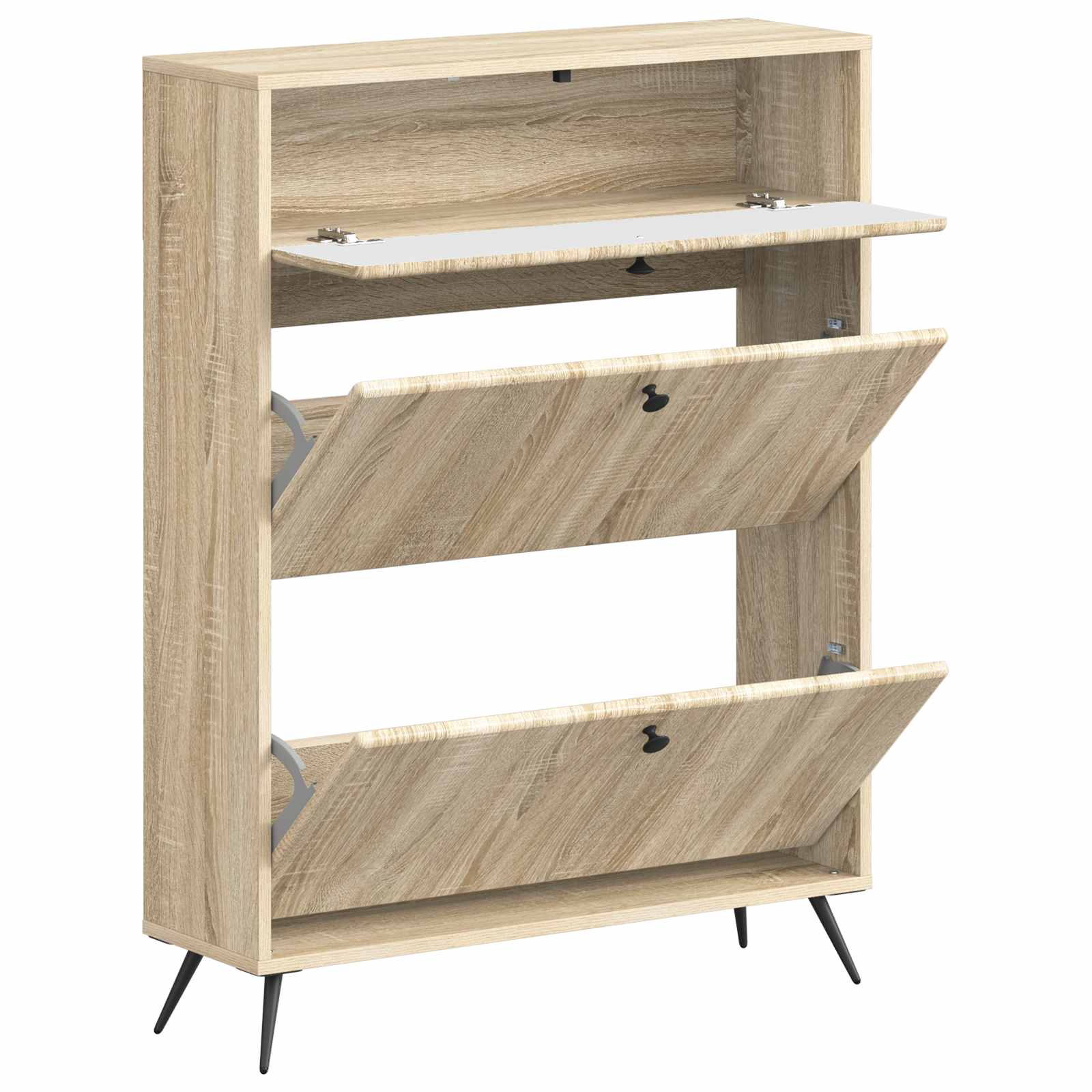 vidaXL Shoe Cabinet BREDA 78 x 24 x 103 cm Engineered Wood Sonoma Oak 3