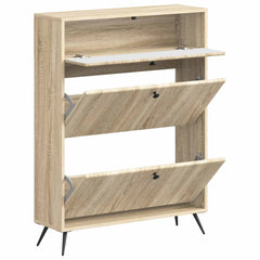 vidaXL Shoe Cabinet BREDA 78 x 24 x 103 cm Engineered Wood Sonoma Oak 3