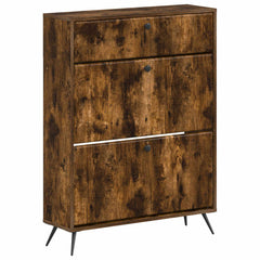 vidaXL Shoe Cabinet BREDA 78 x 24 x 103 cm Engineered Wood Smoked Oak 2