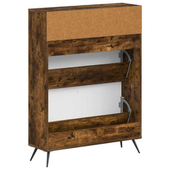 vidaXL Shoe Cabinet BREDA 78 x 24 x 103 cm Engineered Wood Smoked Oak 6
