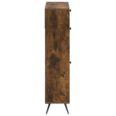 vidaXL Shoe Cabinet BREDA 78 x 24 x 103 cm Engineered Wood Smoked Oak 5