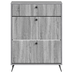 vidaXL Shoe Cabinet BREDA 78 x 24 x 103 cm Engineered Wood Grey Sonoma 4
