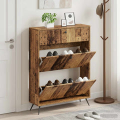 vidaXL Shoe Cabinet BREDA 78 x 24 x 103 cm Engineered Wood Old Wood 1
