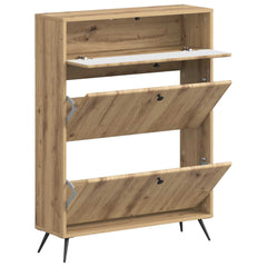 vidaXL Shoe Cabinet BREDA 78 x 24 x 103 cm Engineered Wood Artisan Oak 3