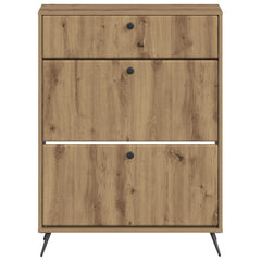 vidaXL Shoe Cabinet BREDA 78 x 24 x 103 cm Engineered Wood Artisan Oak 4