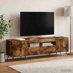 LED TV Cabinet Engineered Wood Smoked oak