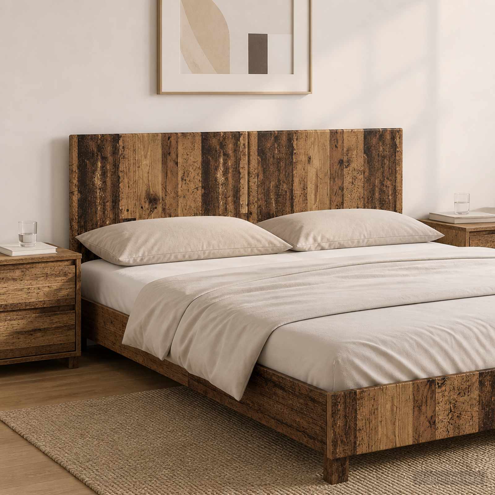 vidaXL Wall-Mounted Headboard BREDA Old Wood Engineered Wood 1