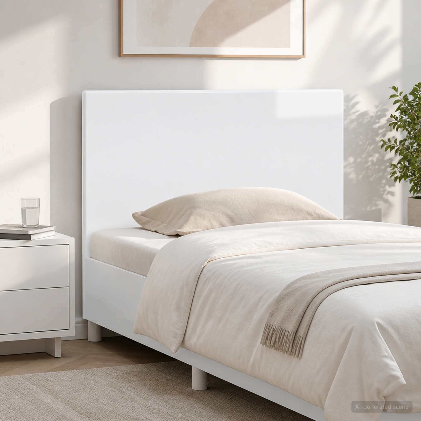 vidaXL Wall-Mounted Headboard BREDA High Gloss White Engineered Wood 1