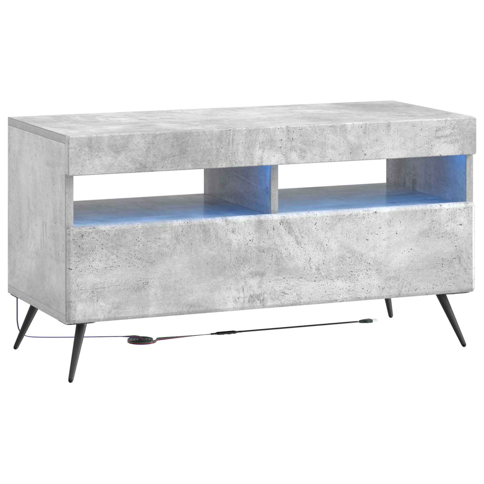 vidaXL LED TV Cabinet Concrete Grey Engineered Wood 2
