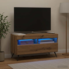 vidaXL LED TV Cabinet Artisan Oak Engineered Wood 1