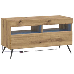 vidaXL LED TV Cabinet Artisan Oak Engineered Wood 2